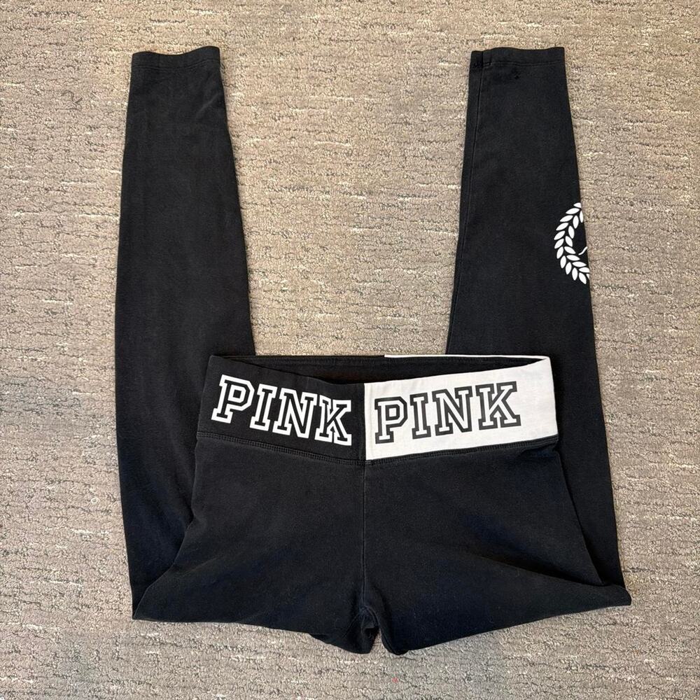 Cute vintage y2k VS PINK low rise logo waist band leggings